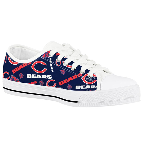 Women's Chicago Bears Low Top Canvas Sneakers 009